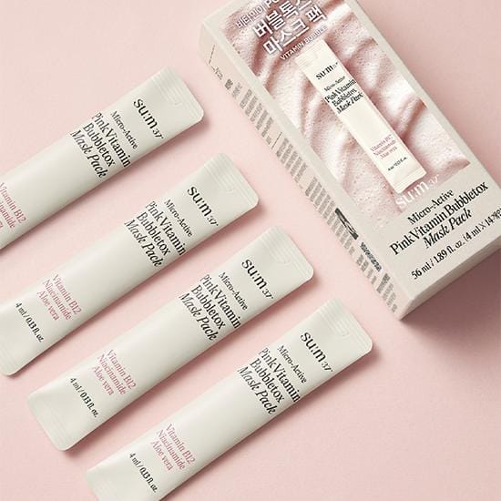 su:m37 - Micro-Active Pink Vitamin Bubbletox Mask Pack Stick Pouch 4ml x 14 pcs
