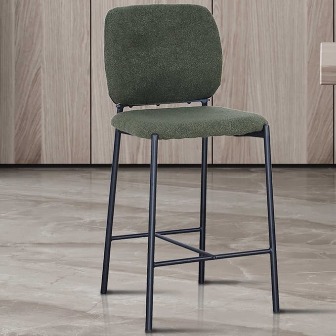 Barstoel Sophia Groen – Voor Keukeneiland – Zithoogte 66 cm – Gestoffeerd – Rousseau