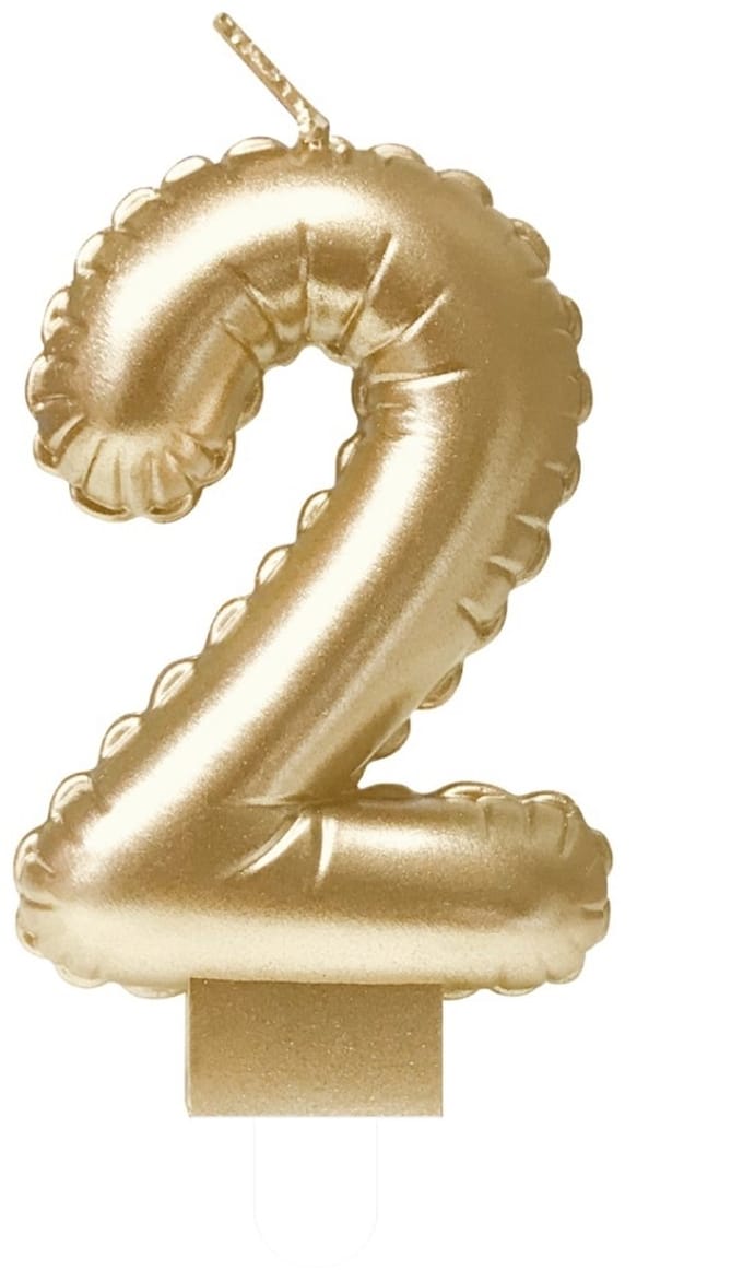 Foil balloon candle gold 2 | 4 stuks