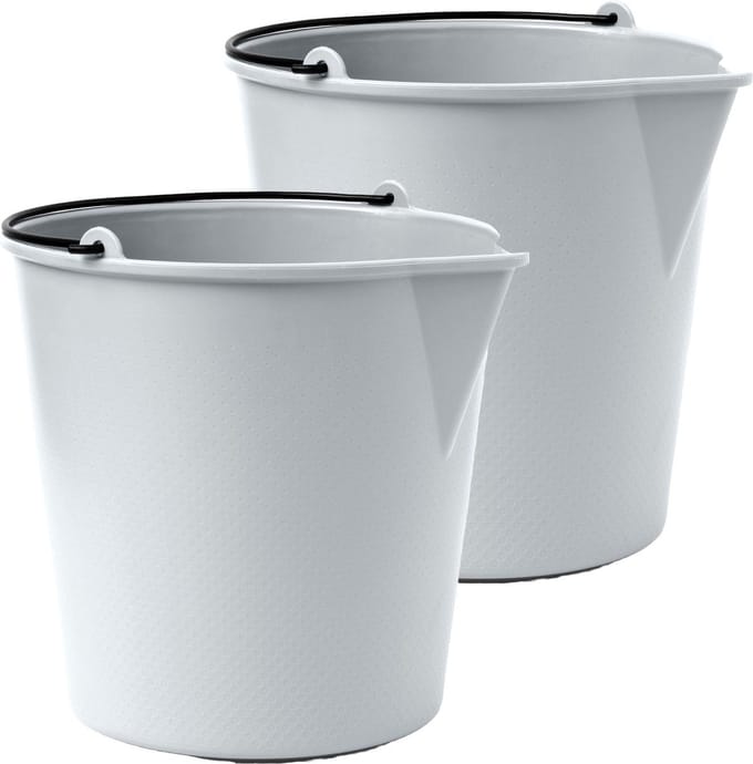 Xala - Drop Emmer 13L - Lichtgrijs – 2 Stuks