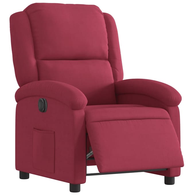 vidaXL - Fauteuil - verstelbaar - elektrisch - stof - wijnrood
