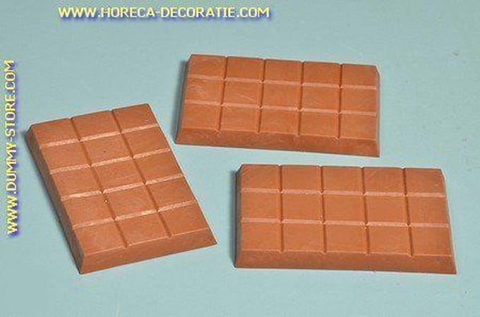 Chocolade tablet, melk, 3 stuks - dummy - namaak - etalagemodel