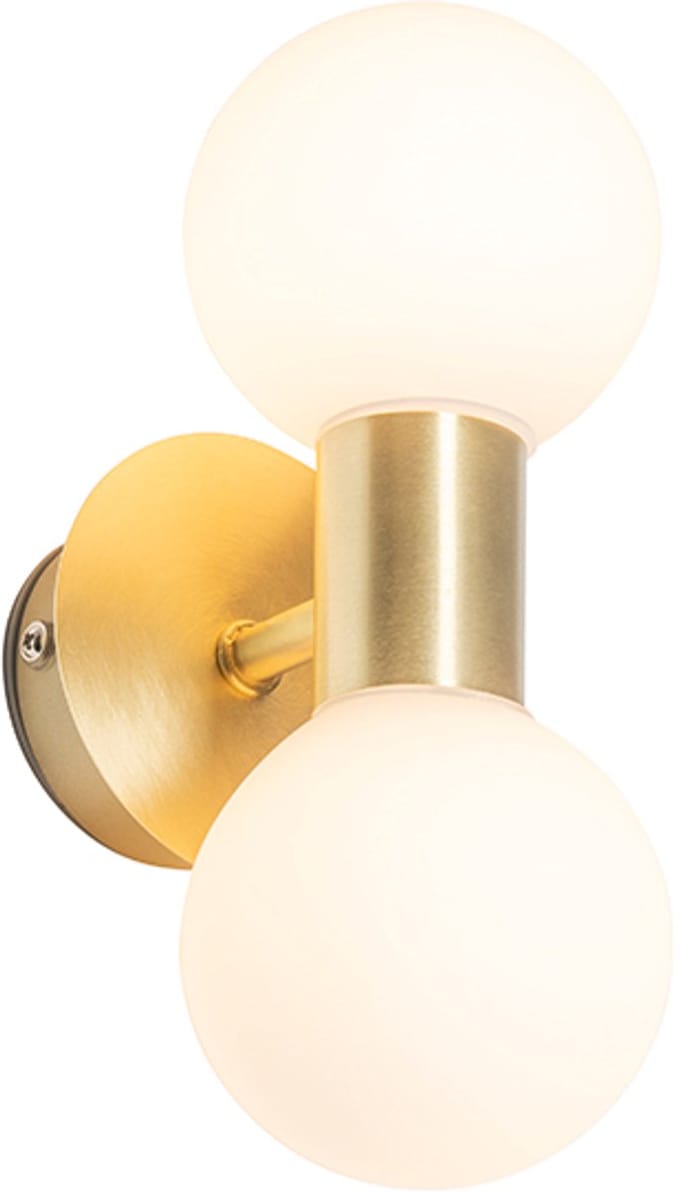 QAZQA cederic - Moderne Wandlamp Up Down voor binnen voor badkamer - 2 lichts - D 113 mm - Goud/messing -