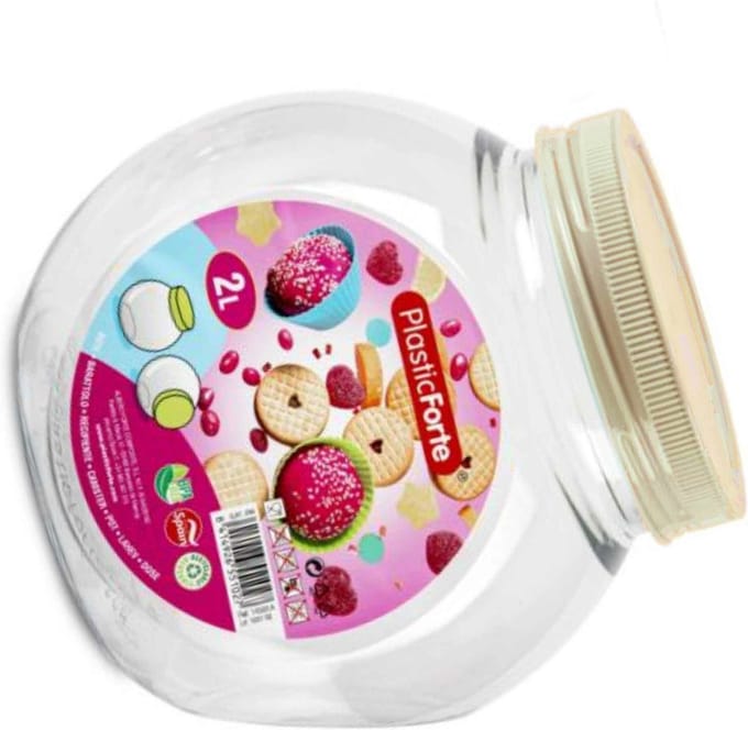Forte Plastics Snoeppot/voorraadpot - 2L - beige - kunststof - D12 x H17 cm