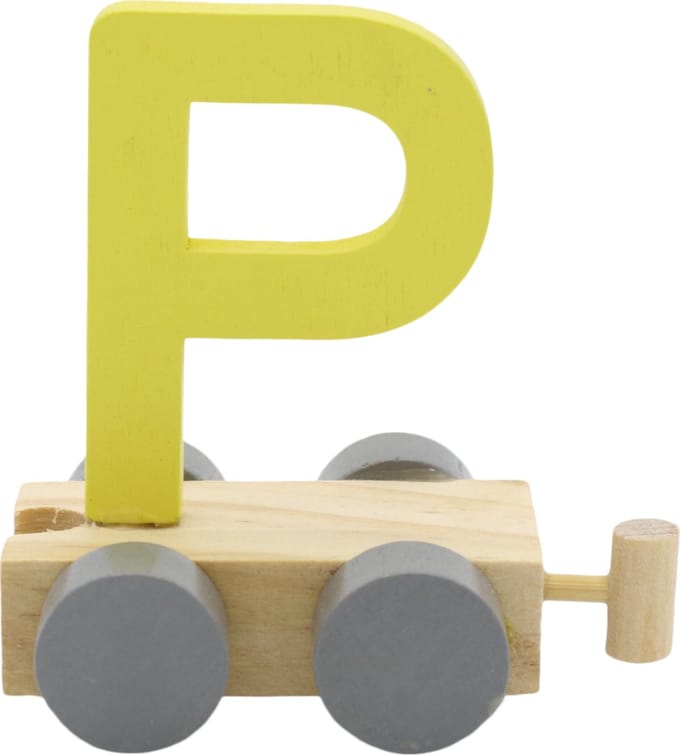 Lettertrein P geel | * totale trein pas vanaf 3, diverse, wagonnetjes bestellen aub