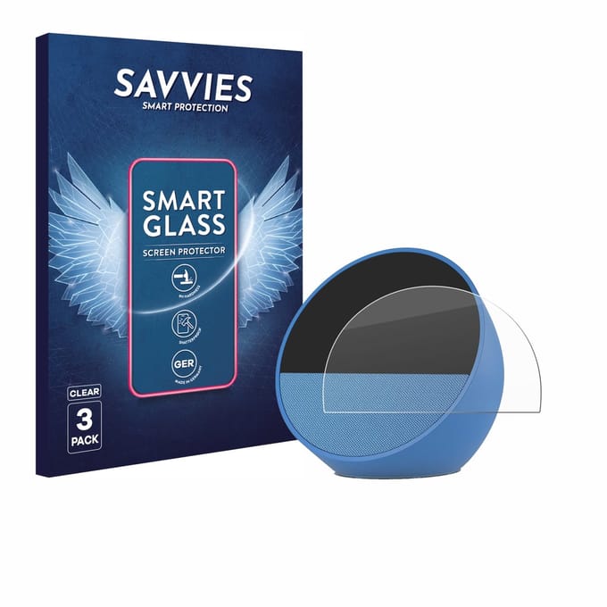 3 Stuks Savvies Screenprotector - geschikt voor Amazon Echo Spot 2024 - beschermfolie glas transparant