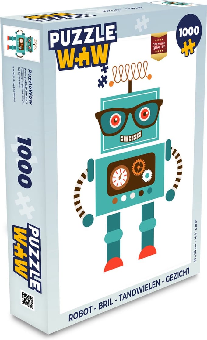 PuzzleWow Robot Puzzel - 1000 stukjes voor jong en oud - Stevig karton