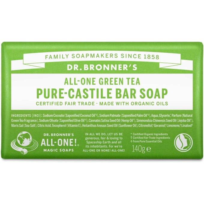 Dr. Bronner’s Dr. Bronner&rsquo;s Magic Bar Soap Green Tea 140 g