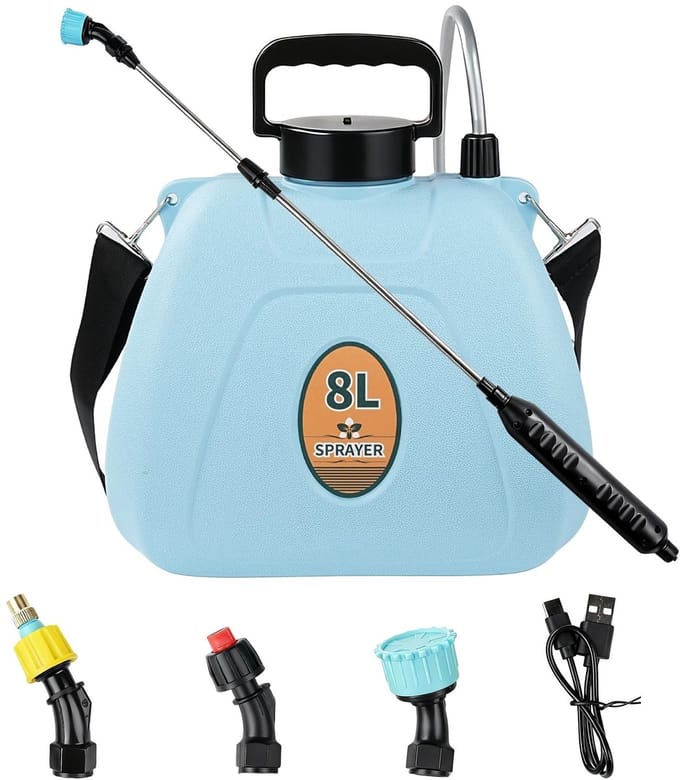 Dailygoods - Elektrische Tuinspuit 8L - Verstelbare Schouderriem en Telescoopstang