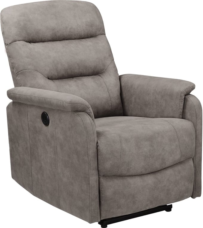Coullon-Relaxfauteuil met elektrische functie in Microfiber grijs