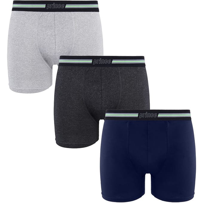 Prince Performance Range 3 Pack Zwart Licht Grijs Navy Heren Boxers MUXPR029