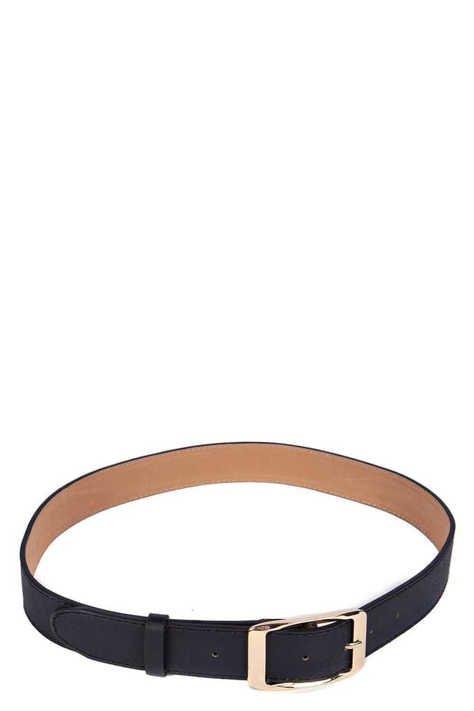 boohoo Dames Chunky Gouden Gesp Boyfriend Riem | Zwart | Maat: Small/Medium