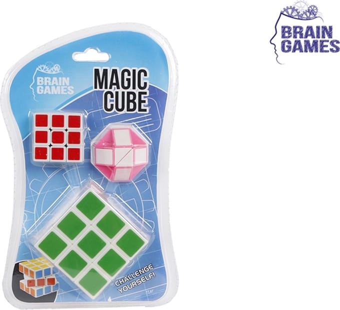 Brain Games Kubus Magic Cube Groen/rood/roze 3-delig