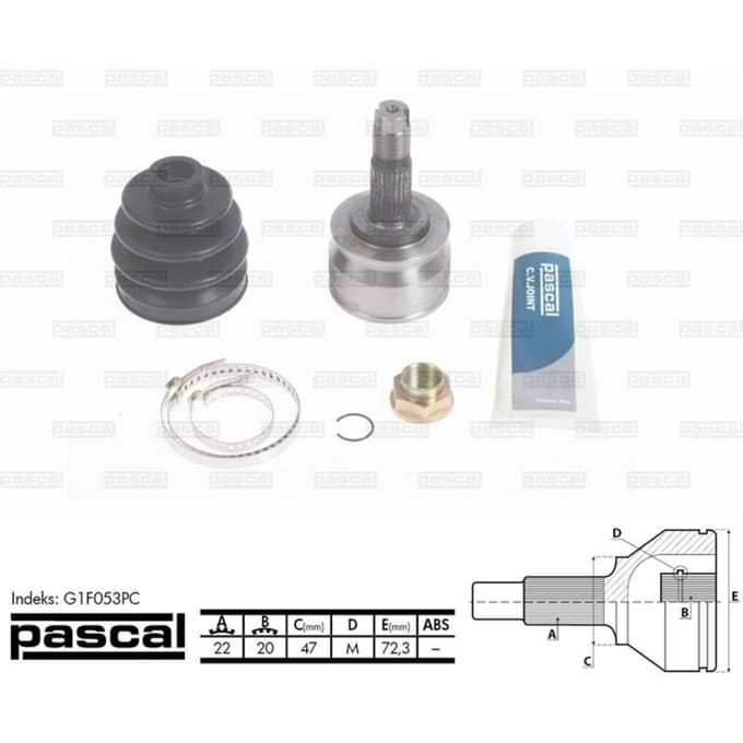 Homokineet reparatie set, aandrijfas PASCAL G1F053PC
