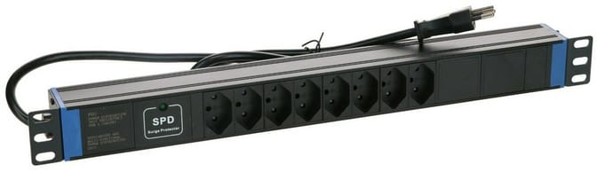 DSIT 19 inch Zwitserse stekkerdoos Master Overload - 8 voudig - geschikt voor serverkast - patchkast en flightcase