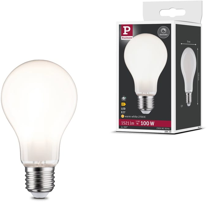 Filament 230 V LED-gloeilamp E27 1521lm 13W 2700K dimbaar Mat