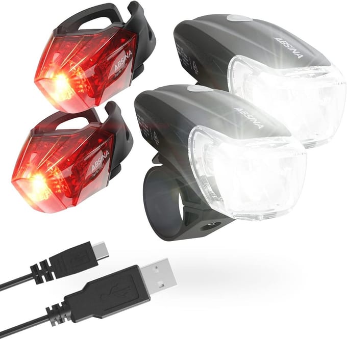 Set van 2 Oplaadbare LED Fietslampen - Fietsverlichting met 100 m Bereik en StVZO goedgekeurd
