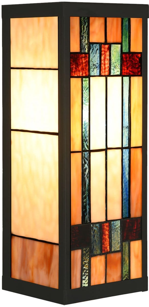 Lumilamp Wandlamp Tiffany 14x16x40 cm Beige Glas