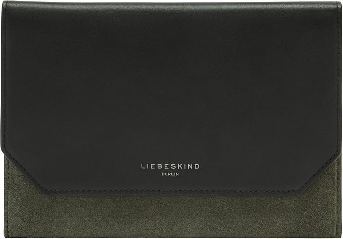 LIEBESKIND BERLIN Koppeling Lora Suede Pouch Cypress Green Zwart Donkergroen