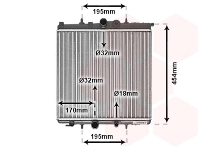 Van Wezel - RADIATOR VOOR PEUGEOT 307 2001-2005 133099