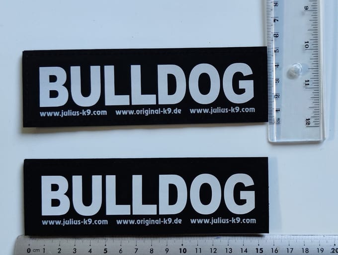 Julius-K9 Set Labels voor Powerharness - Large tekst: BULLDOG