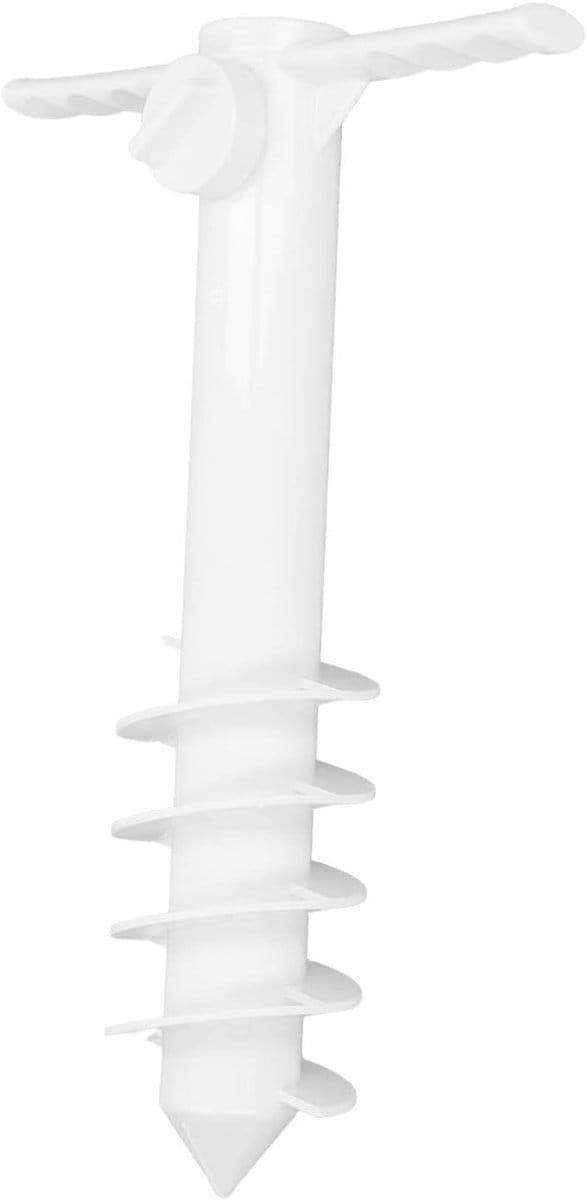Strandparasol Houder - Zandanker Parasol - Zonwering Buiten - Verstelbare Studs - 38 x 24 cm - Wit