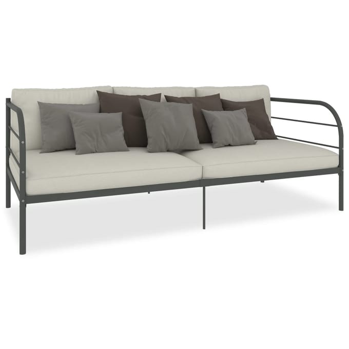 vidaXL - Bedbank - metaal - grijs - 90x200 - cm