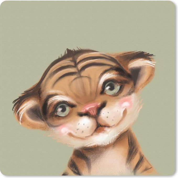Muismat 20x20 cm - Mousepad Tijger - Groen - Jungle - Muismatten