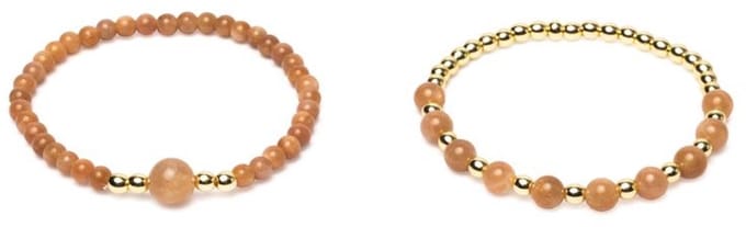 Armband zonnesteen & hematiet set van 2
