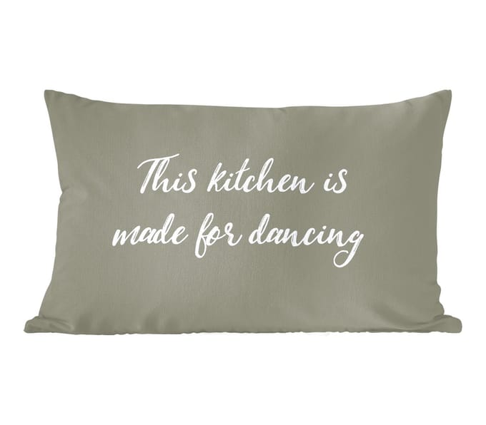 Sierkussens - Kussentjes Woonkamer - 50x30 cm - Spreuken - Quotes - This kitchen is made for dancing
