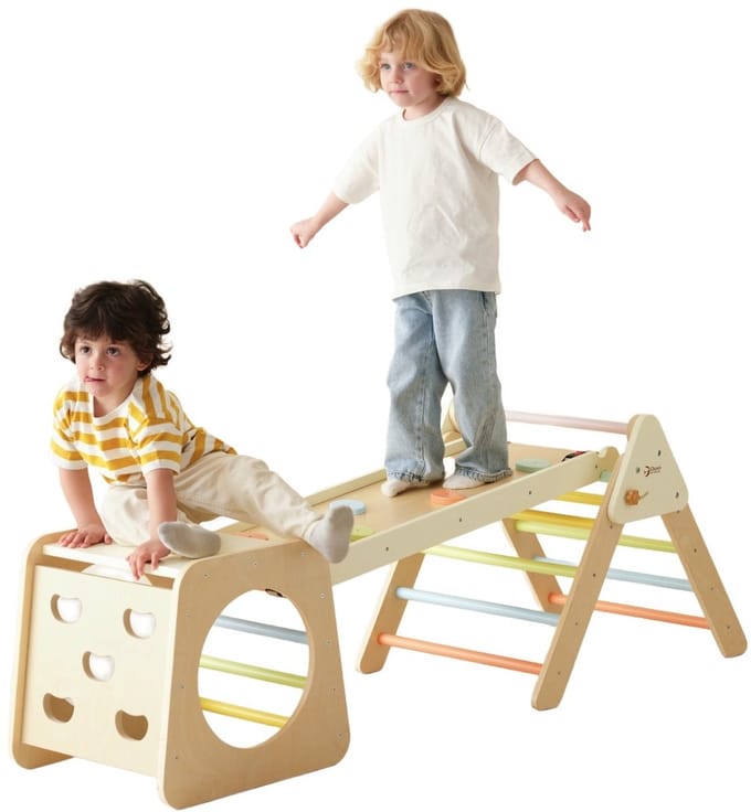 Classic World houten klimset - 5-in-1 speeltoestel voor kinderen.