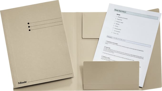 Esselte Manilla 3-klepsmap - A4 - 50 stuks - Grijs