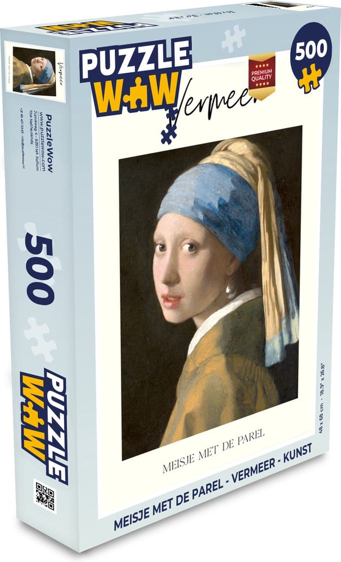 Puzzel Meisje met de parel - Vermeer - Kunst - Legpuzzel - Puzzel 500 stukjes