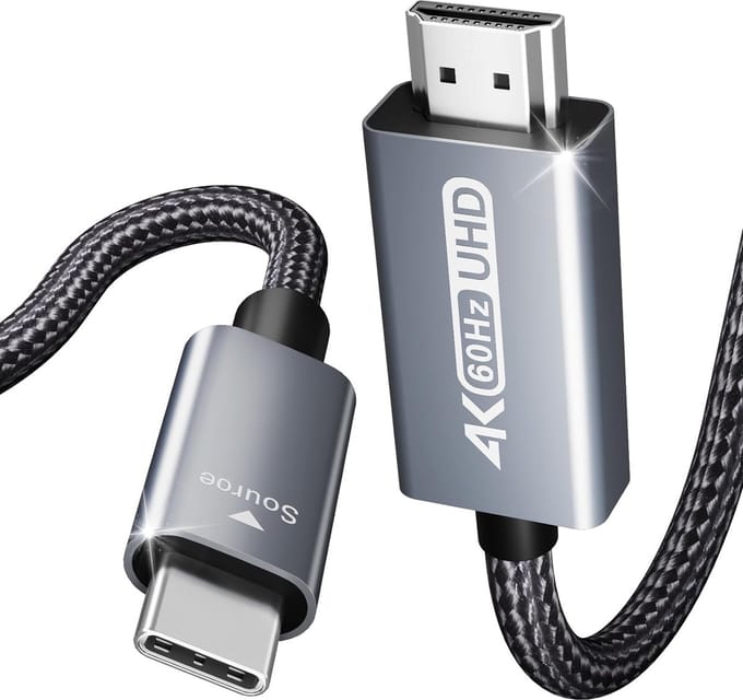 Benfei 4K USB C naar HDMI Kabel 1.8M - 4K Ultra HD 60hz Kabel - Zilver