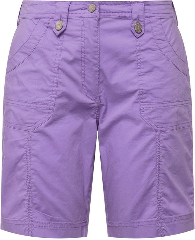 Ulla Popken - Dames - Cargo-bermuda comfortabele tailleband 4-pocket model - Blauwe lila - Maat 58