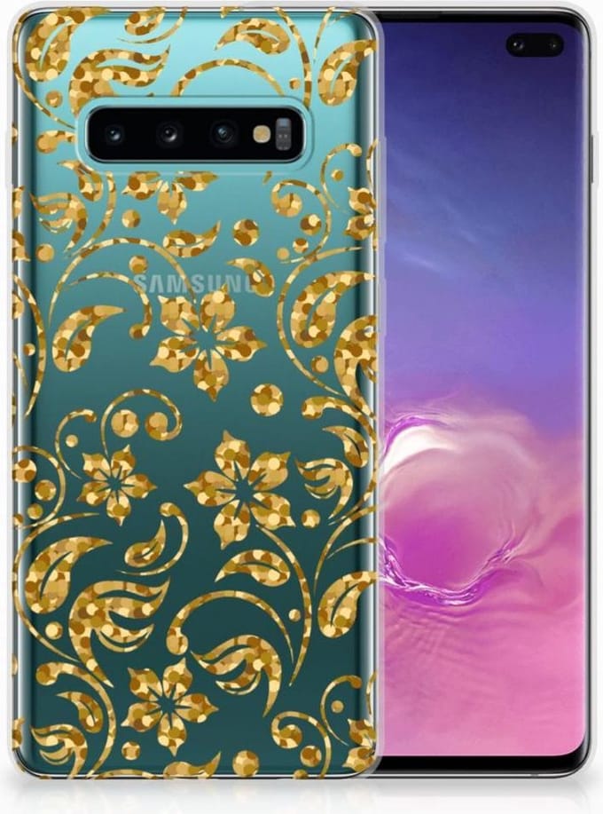 Samsung Galaxy S10 Plus TPU Case Gouden Bloemen