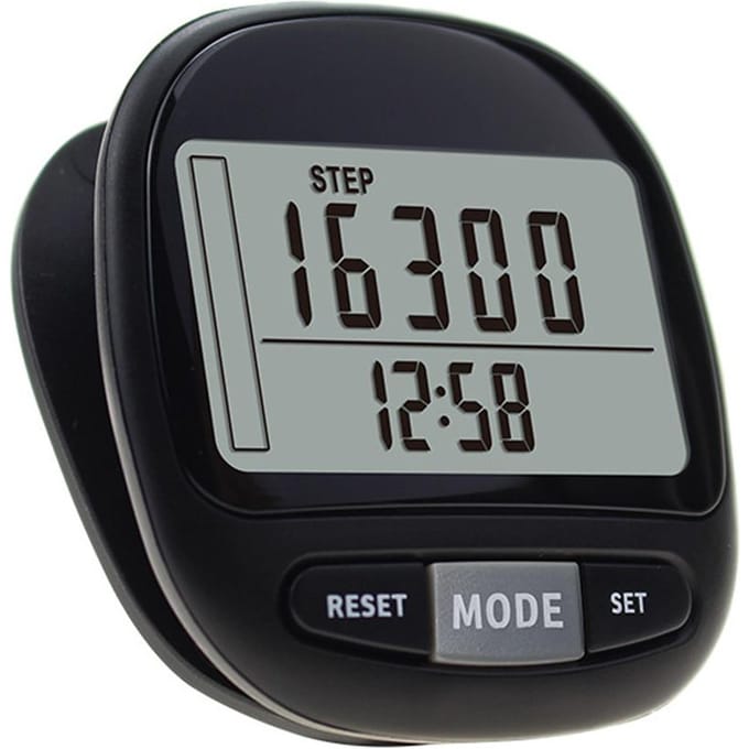 Compacte stappenteller LCD-scherm Stappenteller Stappentracker Digitaal display Stappenteller Nauwkeurige stappen zwart