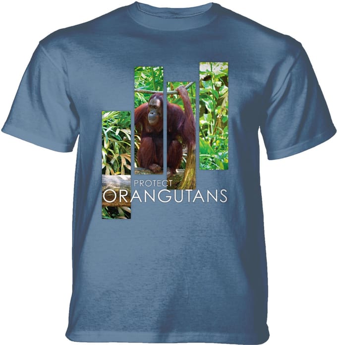 T-shirt Protect Orangutan Split Portrait Blue S