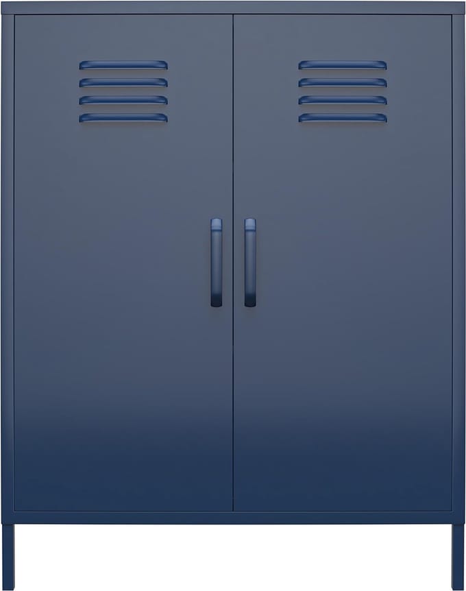 Bradford-Kast - 2-deurs - Marineblauw Metaal