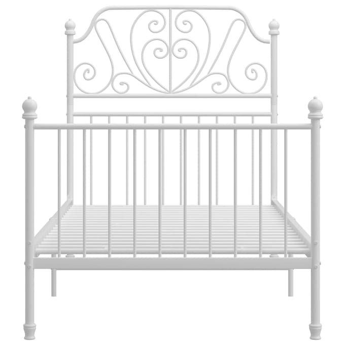 vidaXL - Bedframe - metaal - wit - 90x200 - cm
