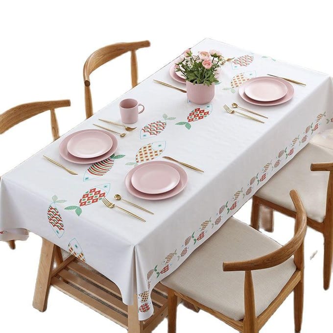 Geometrisch Bloemenprint Rechthoekig Tafelkleed Voor Tafel- En Huisdecoratie Waterdicht Koffietafelkleed 40-70cm gray