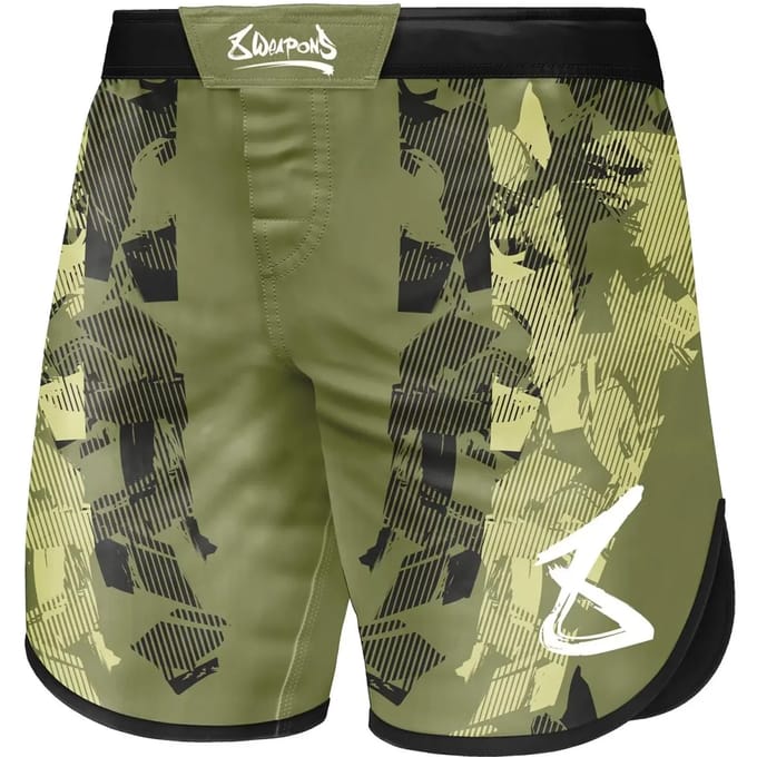 8 Weapons Fightshorts Hit 2.0 Olijfgroen Zwart - S