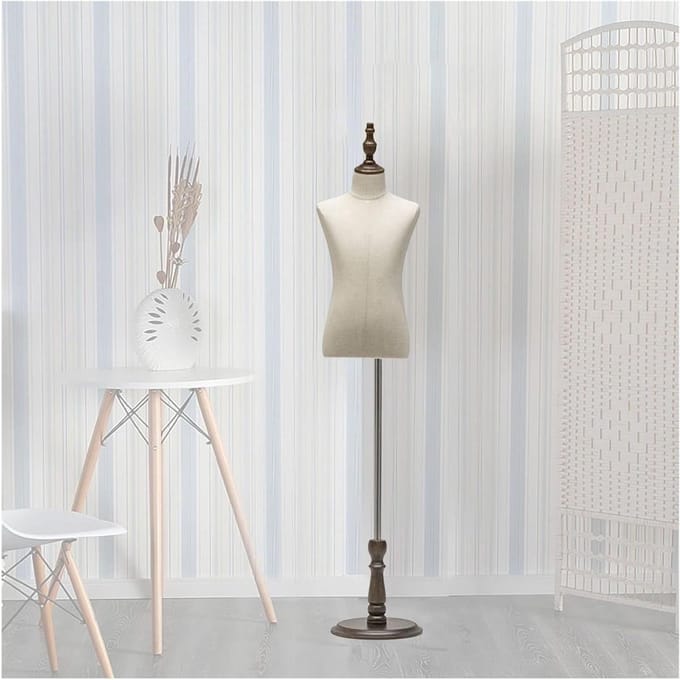 Kinder Paspop - Lichaam Torso - Kleding Presenteren - Verstelbare Hoogte - 88-135 cm - Beige