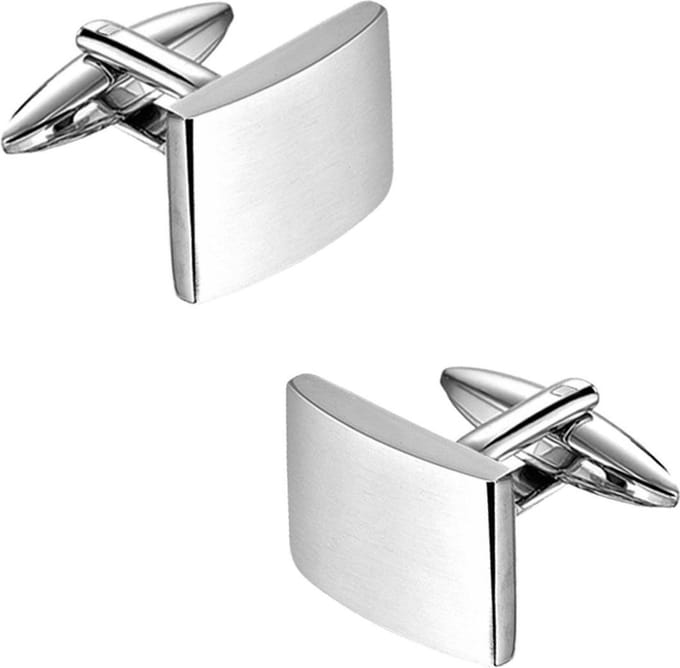 Fako Bijoux - Manchetknopen - Rechthoek - 20x15mm - Poli/Mat - Zilverkleurig
