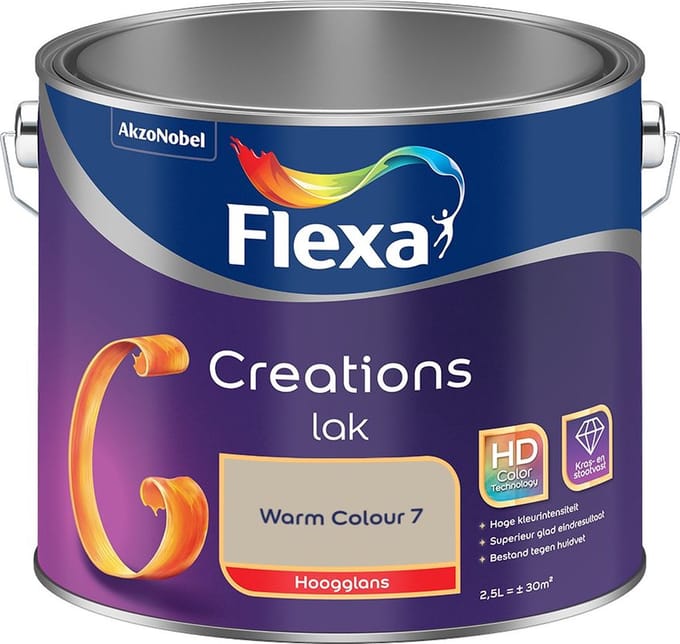 Flexa - Creations Lak Hoogglans - Warm Colour 7 - Mengverf - 2,5 L