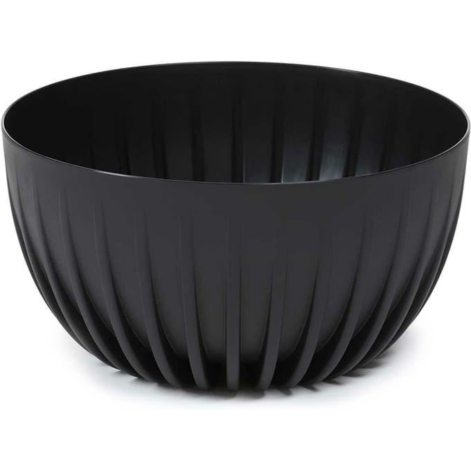 HowHomely Stripped Eco Serie - Bloempot - Zwart - Recycled Plastic - UV-bestendig