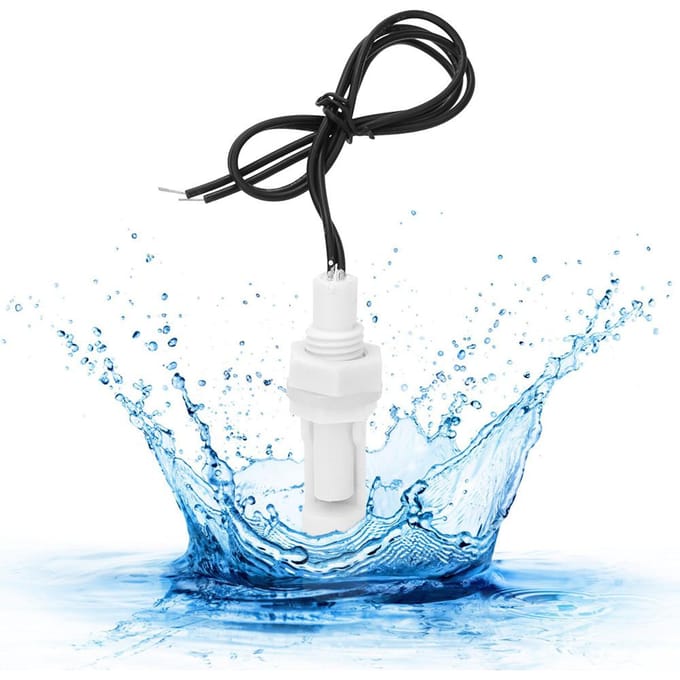 2 stuks Waterniveausensor Vlotterschakelaar Zijmontage Wit PP Plastic 16mm DC0110V white