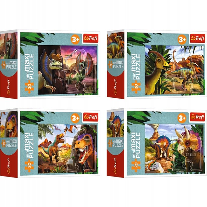 Mini Maxi Dino-puzzel 20-delig - Ontdek de wereld van dinosaurussen