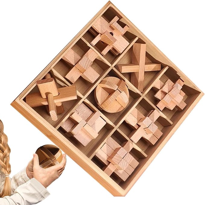 Houten Puzzels Kinderen - Educatieve Legpuzzels - Interactief Leren - 3D Interlocking Ontwerp - 26 x 18 cm - Niet gespecificeerd