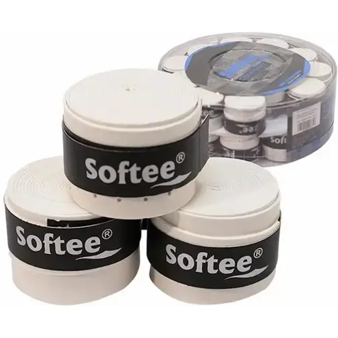 Pot 30 geperforeerde Softee-overgrips Comfort Blanco ÚNICA